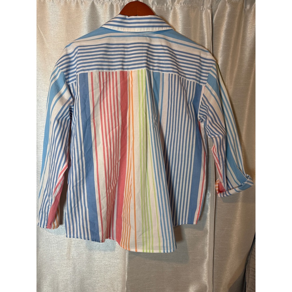 Ruby Rd Petite Multicolor Striped Button Down Shi… - image 6